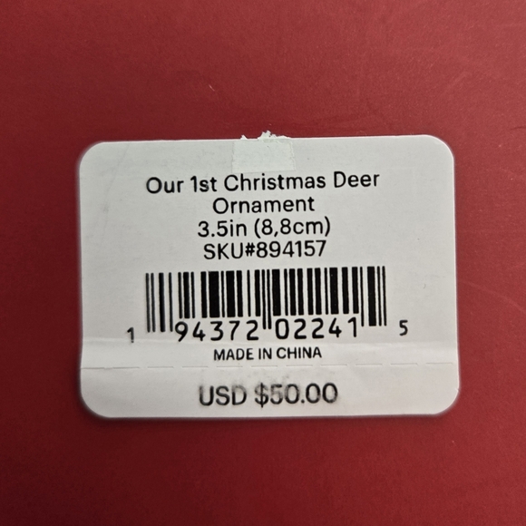 Lenox Our 1st Christmas Deer Ornament 3.5 inches, NWT - Picture 3 of 5